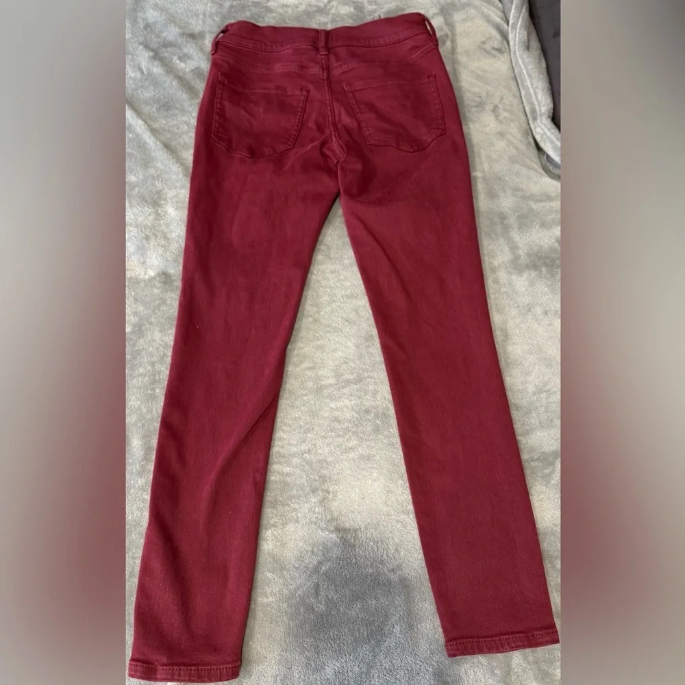 Express Burgundy Mid Rise Skinny Jeans